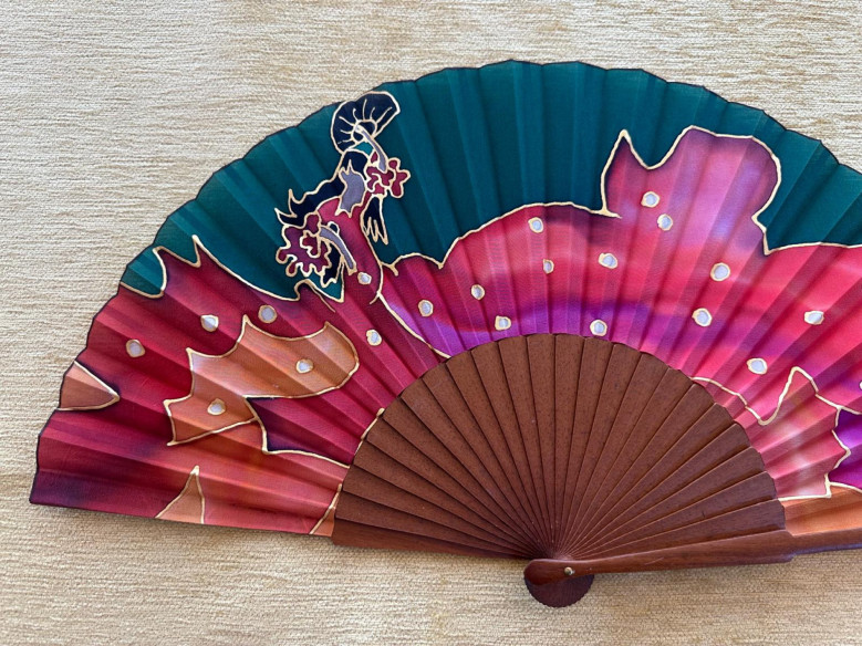 Abanico seda flamenca