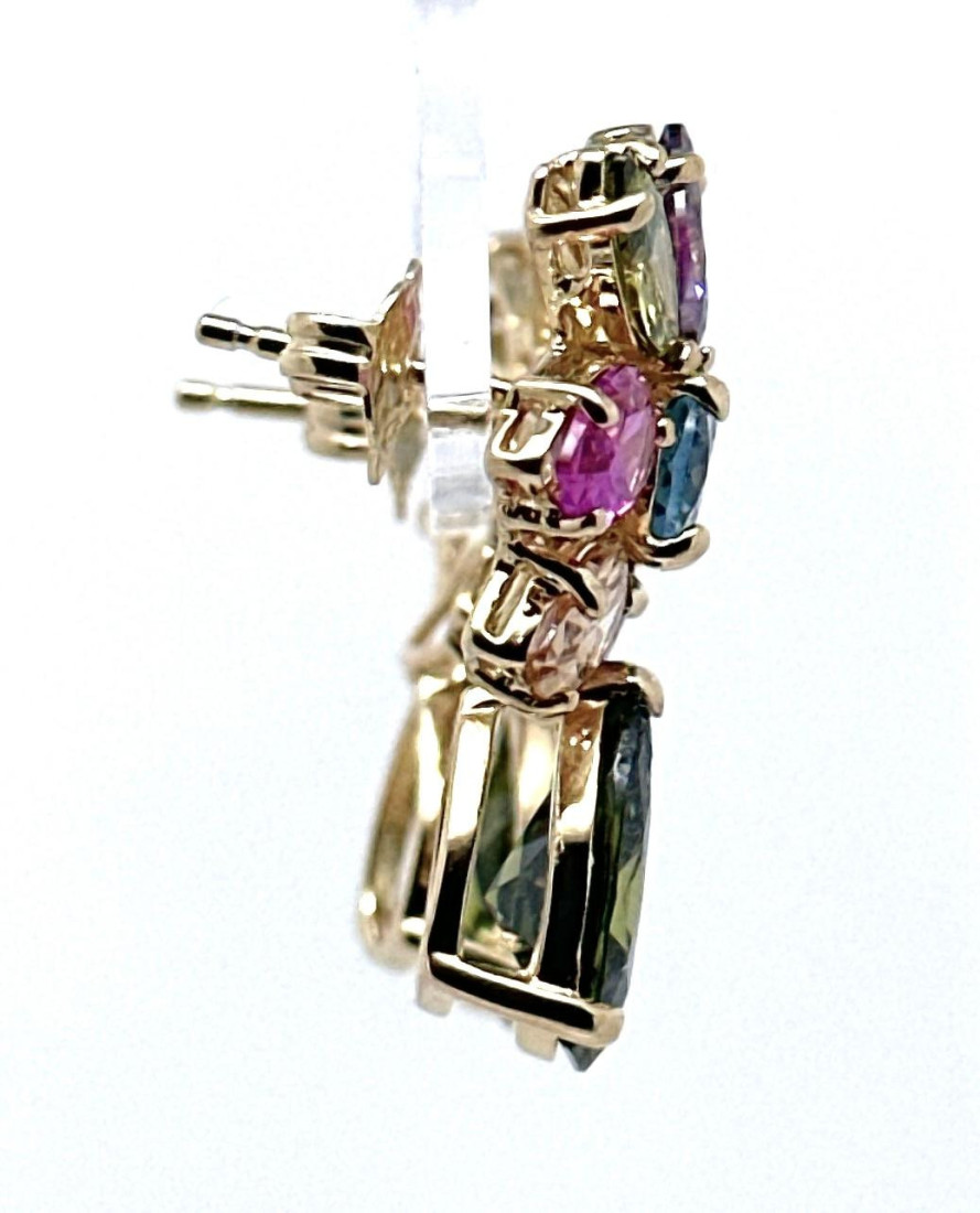 Pendiente multicolor plata chapada