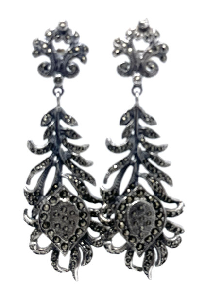 Pendiente plata marcasitas