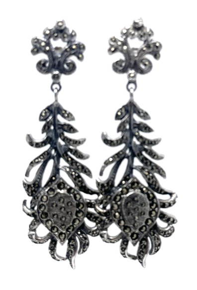 Pendiente plata marcasitas