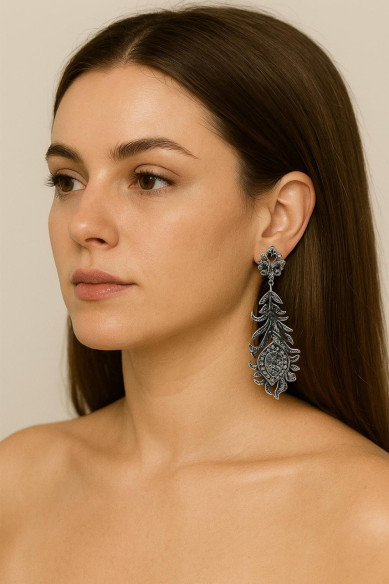 Pendiente plata marcasitas