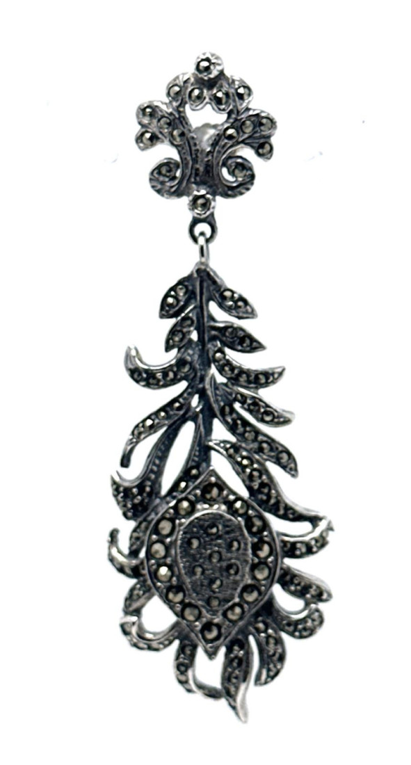 Pendiente plata marcasitas