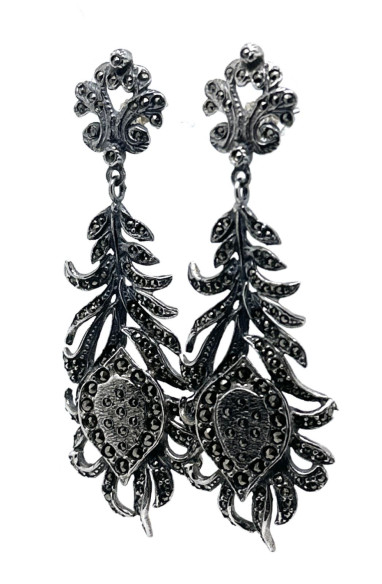 Pendiente plata marcasitas