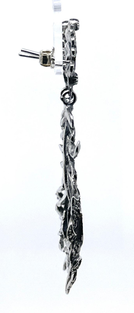 Pendiente plata marcasitas