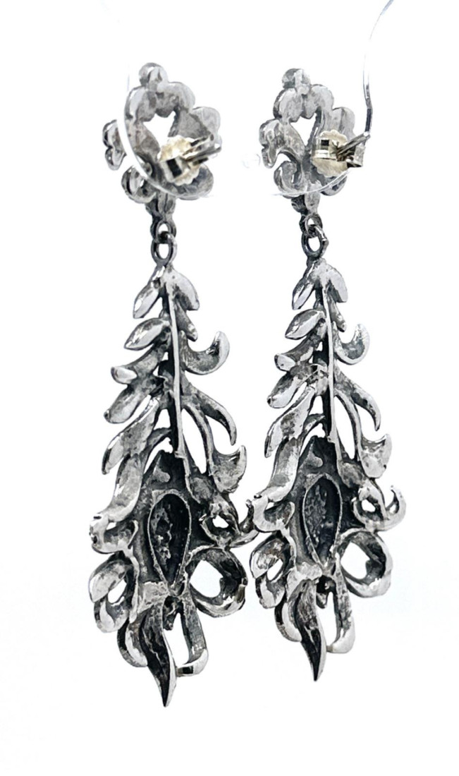 Pendiente plata marcasitas