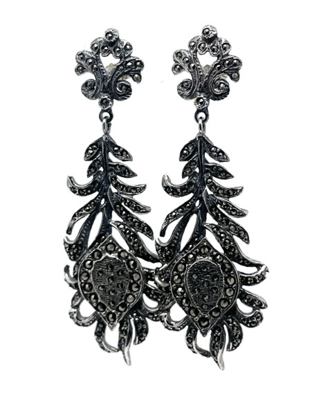 Pendiente plata marcasitas