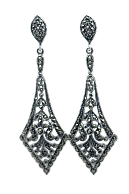 Pendiente plata marcasitas