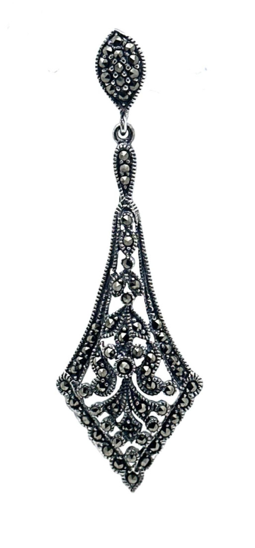 Pendiente plata marcasitas