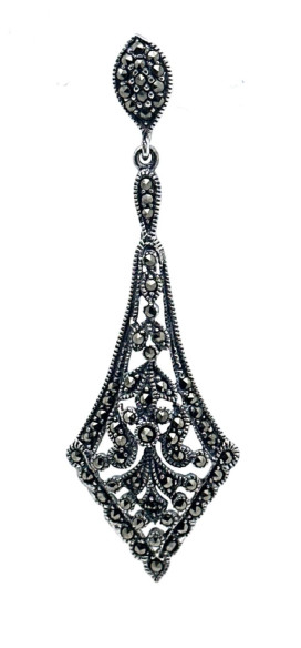 Pendiente plata marcasitas