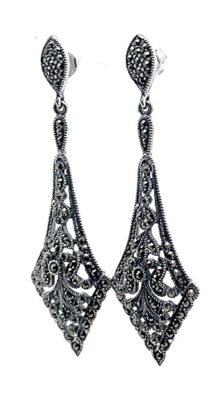 Pendiente plata marcasitas