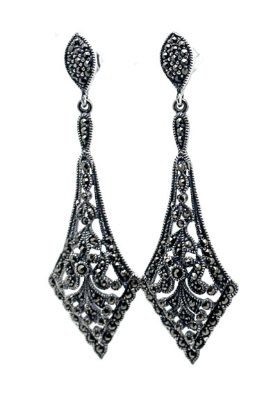 Pendiente plata marcasitas