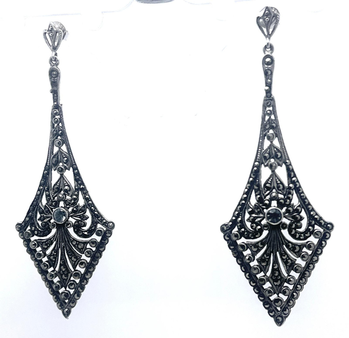 Pendiente plata marcasitas