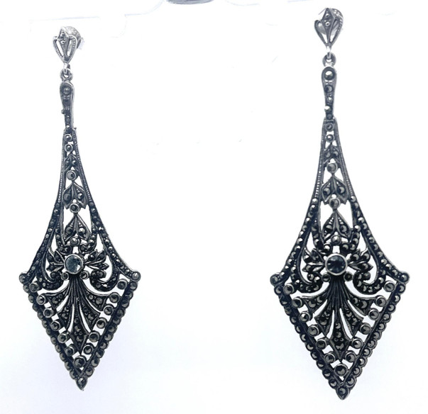Pendiente plata marcasitas