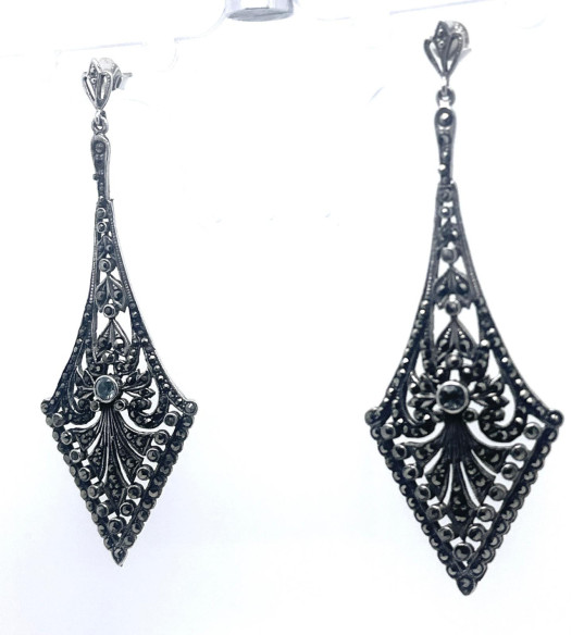 Pendiente plata marcasitas