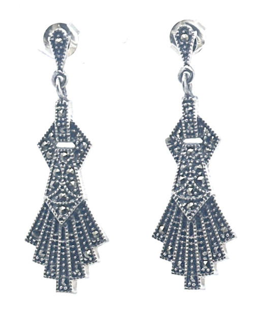 Pendiente plata marcasitas