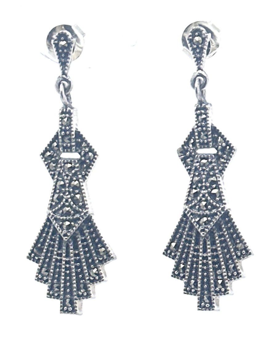Pendiente plata marcasitas