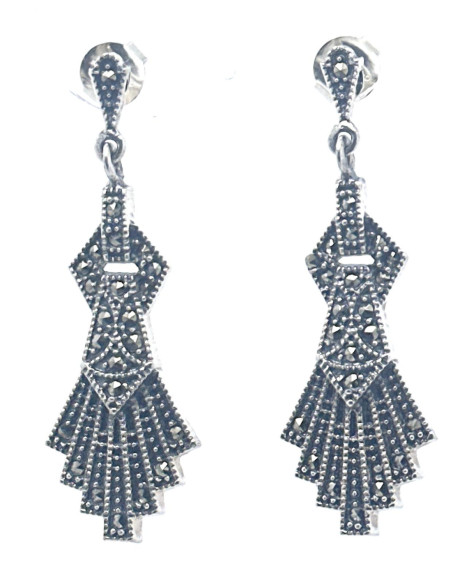 Pendiente plata marcasitas
