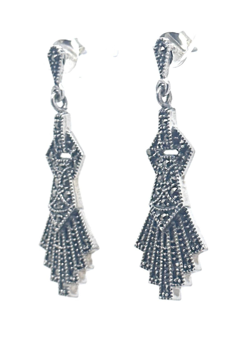 Pendiente plata marcasitas