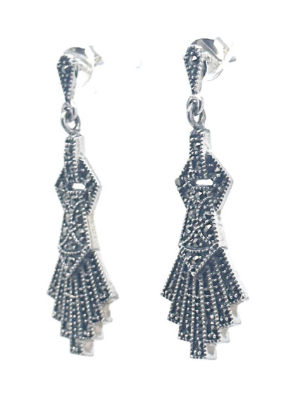 Pendiente plata marcasitas
