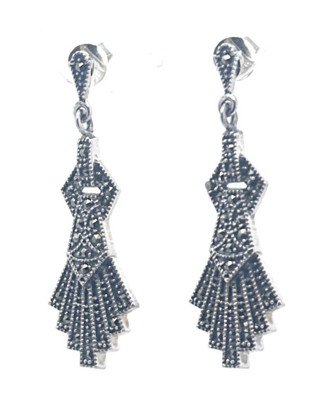 Pendiente plata marcasitas