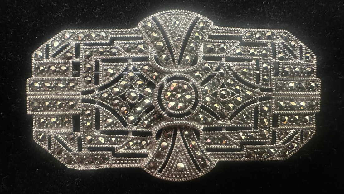 Broche marcasitas plata