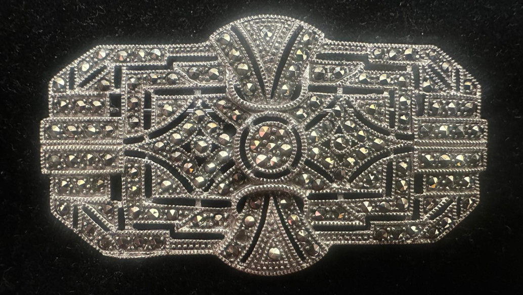 Broche marcasitas plata