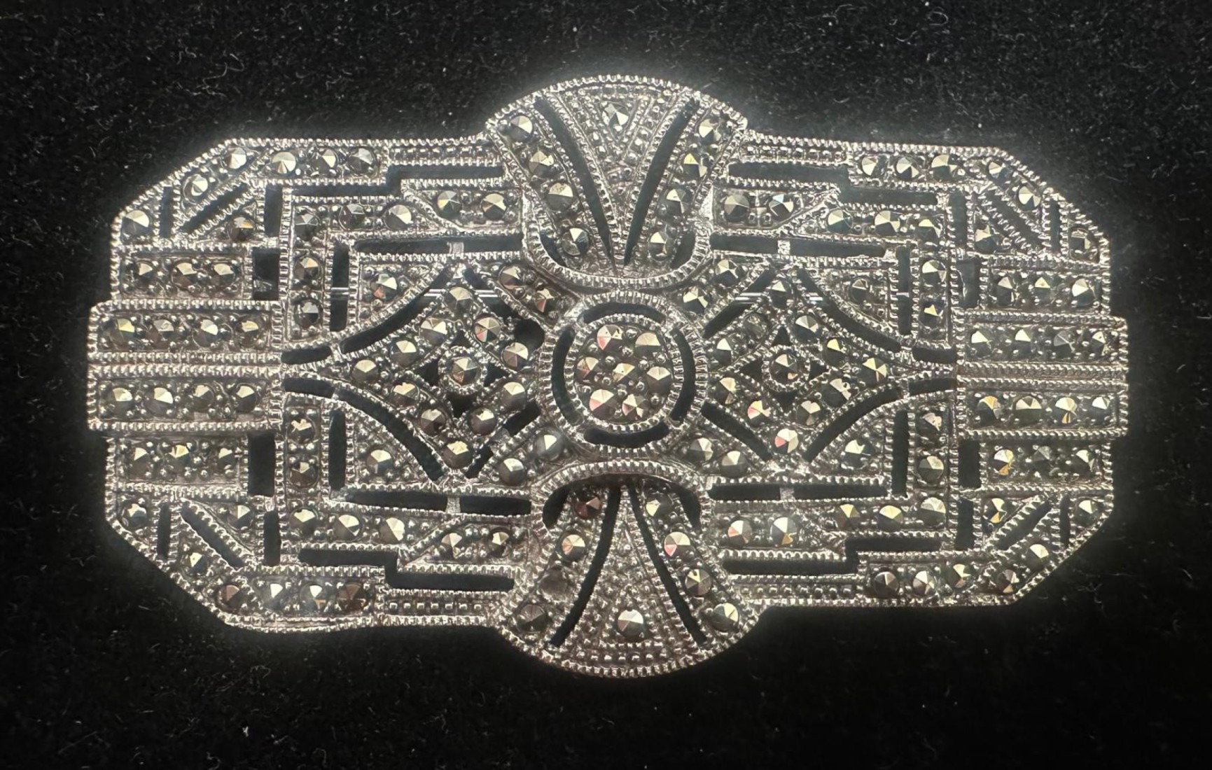 Broche marcasitas plata