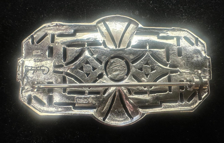 Broche marcasitas plata