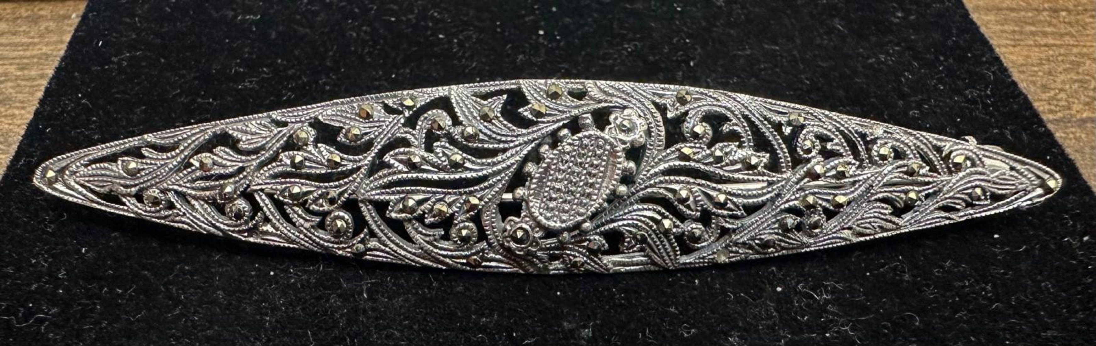 Broche marcasitas plata