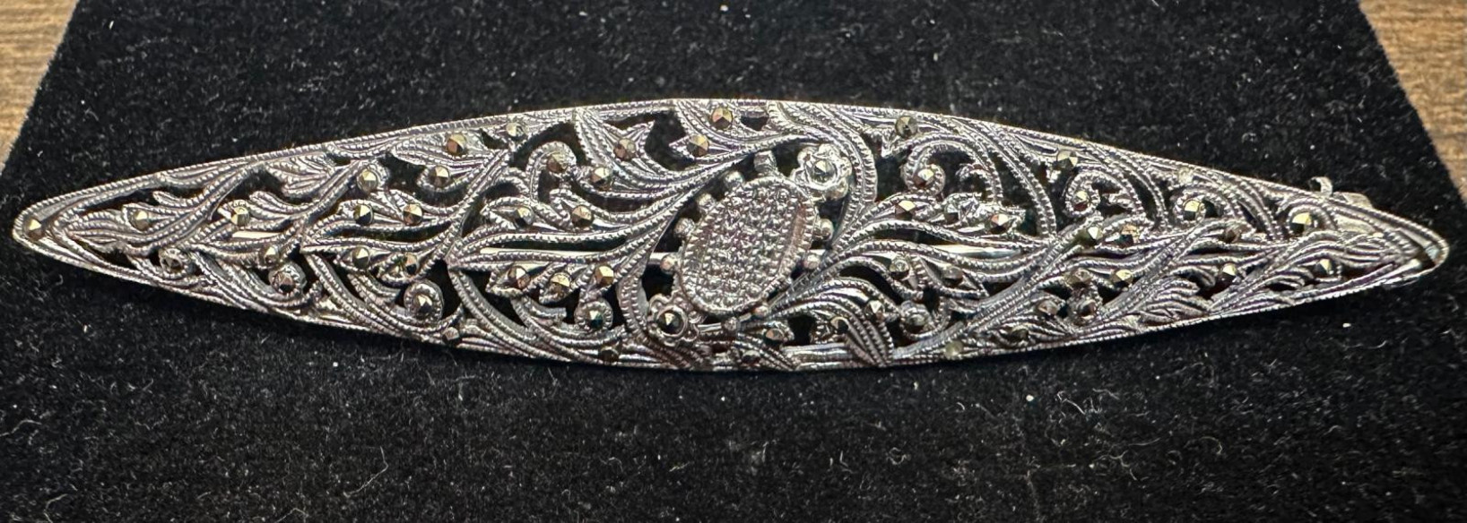 Broche marcasitas plata