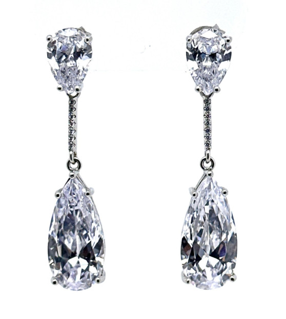 Pendiente plata cristal