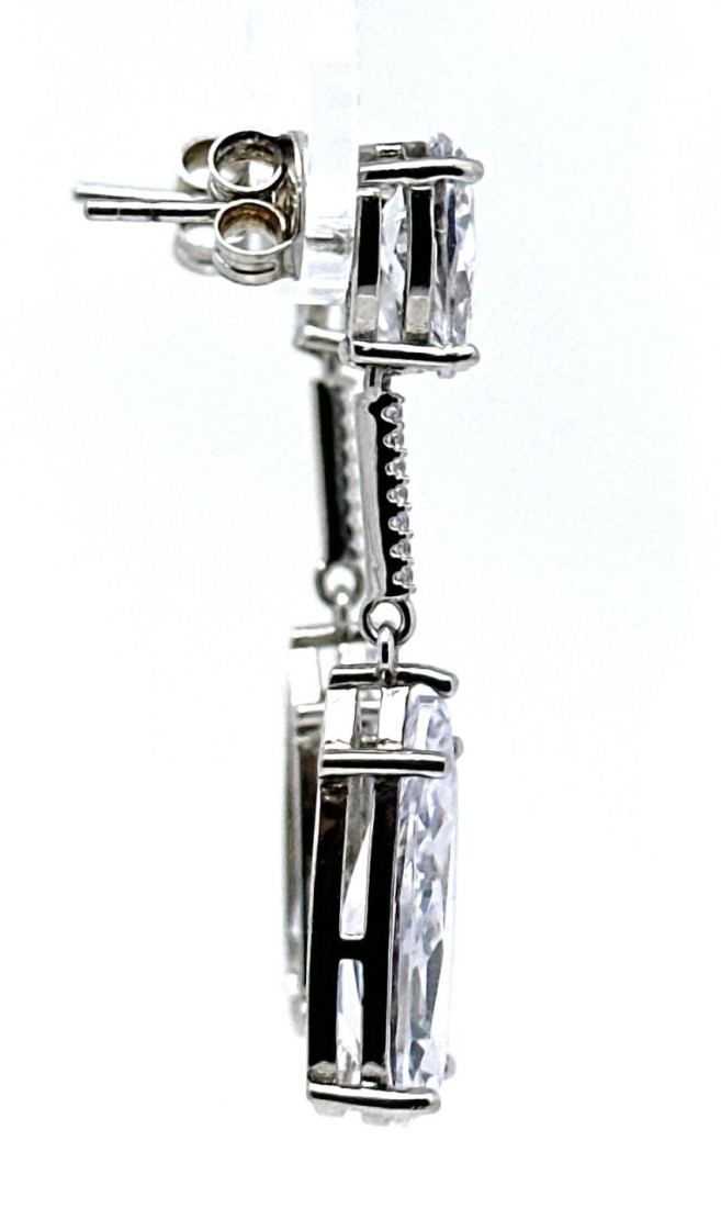 Pendiente plata cristal