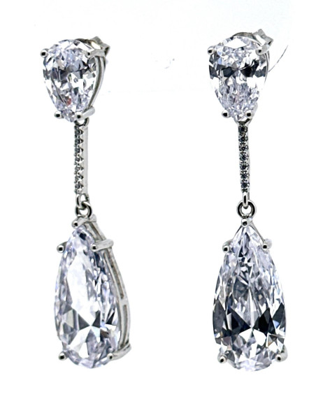 Pendiente plata cristal