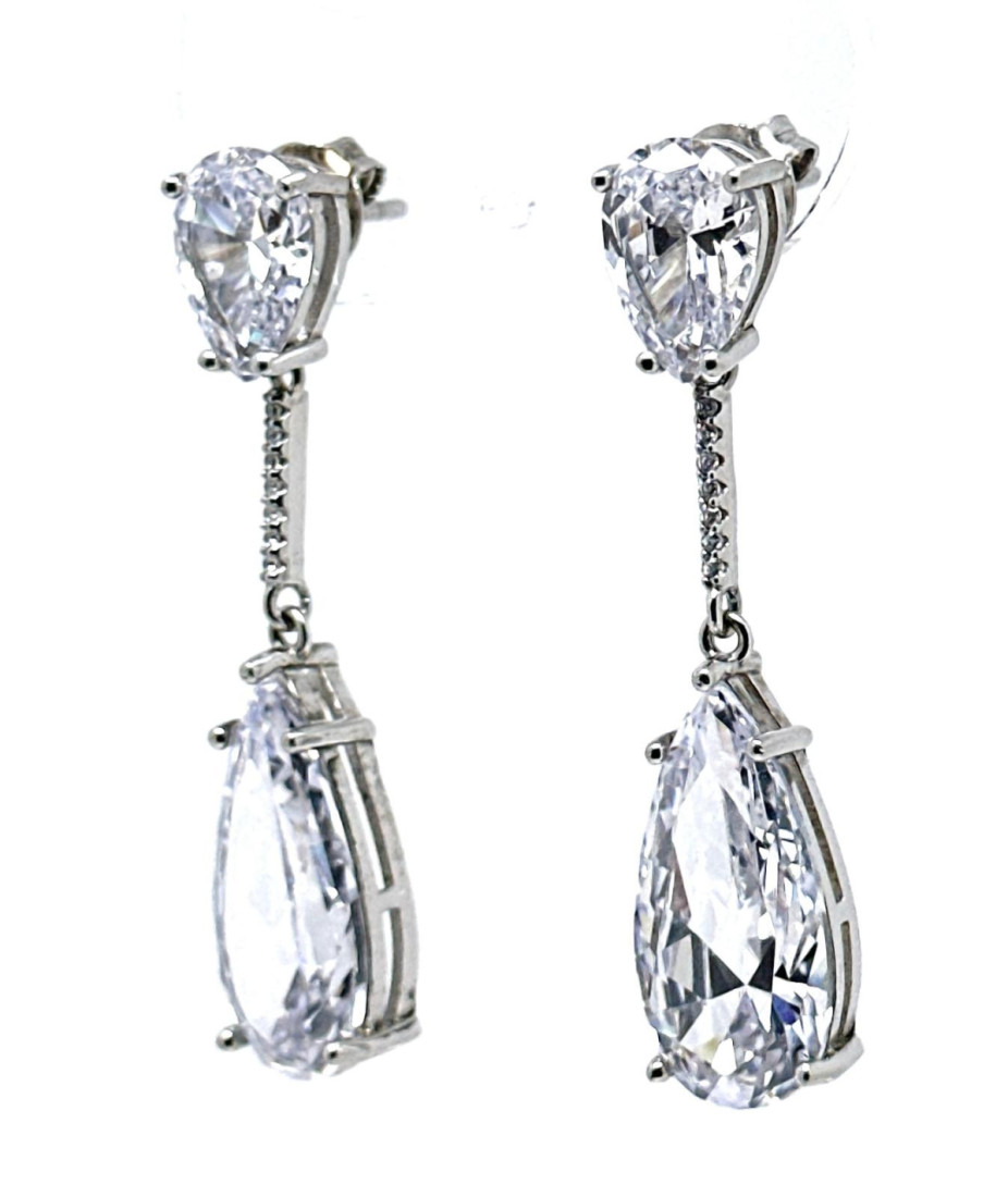 Pendiente plata cristal