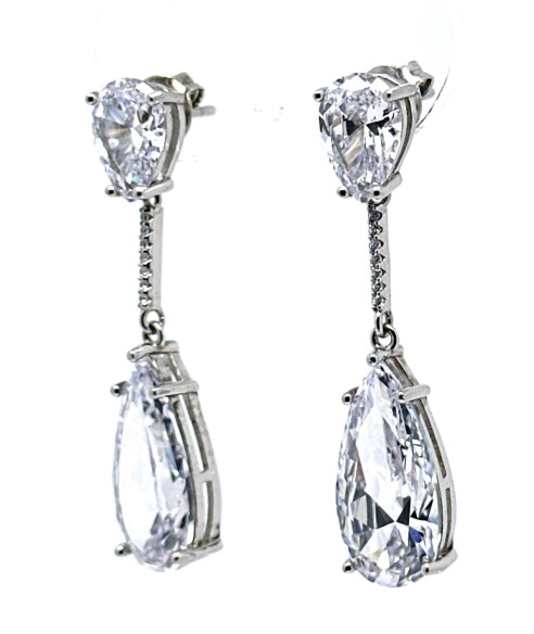 Pendiente plata cristal