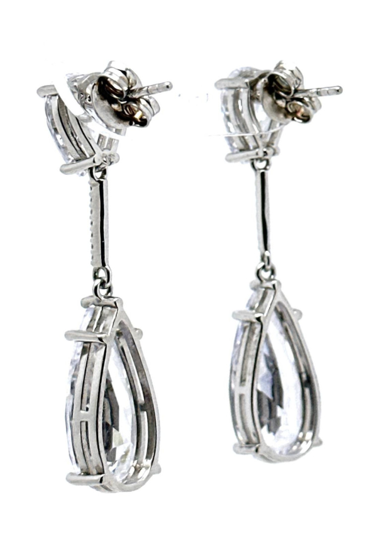 Pendiente plata cristal
