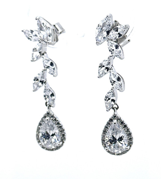 Pendiente cristal plata