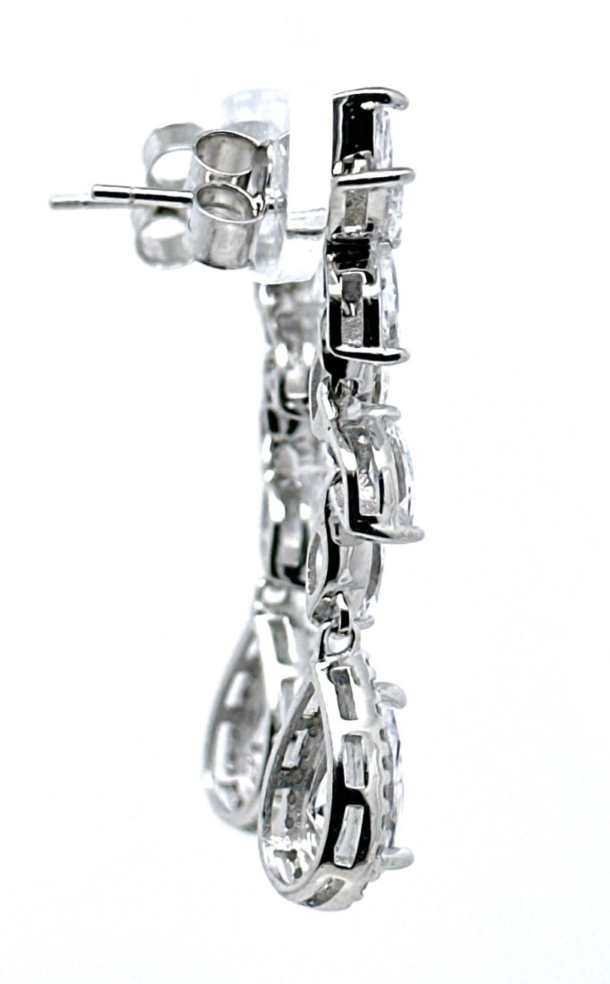 Pendiente cristal plata