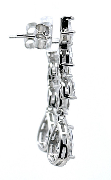Pendiente cristal plata