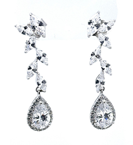 Pendiente cristal plata