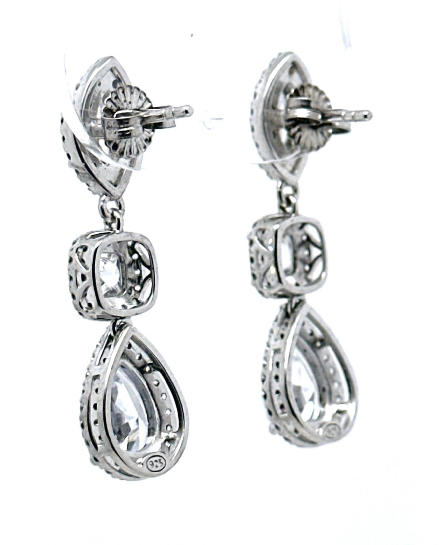 Pendiente cristal plata