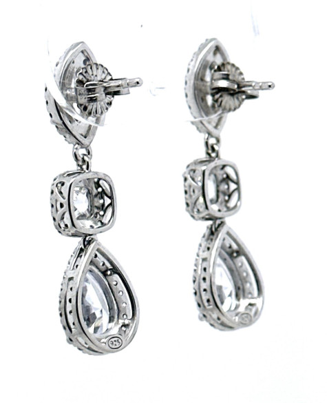 Pendiente cristal plata