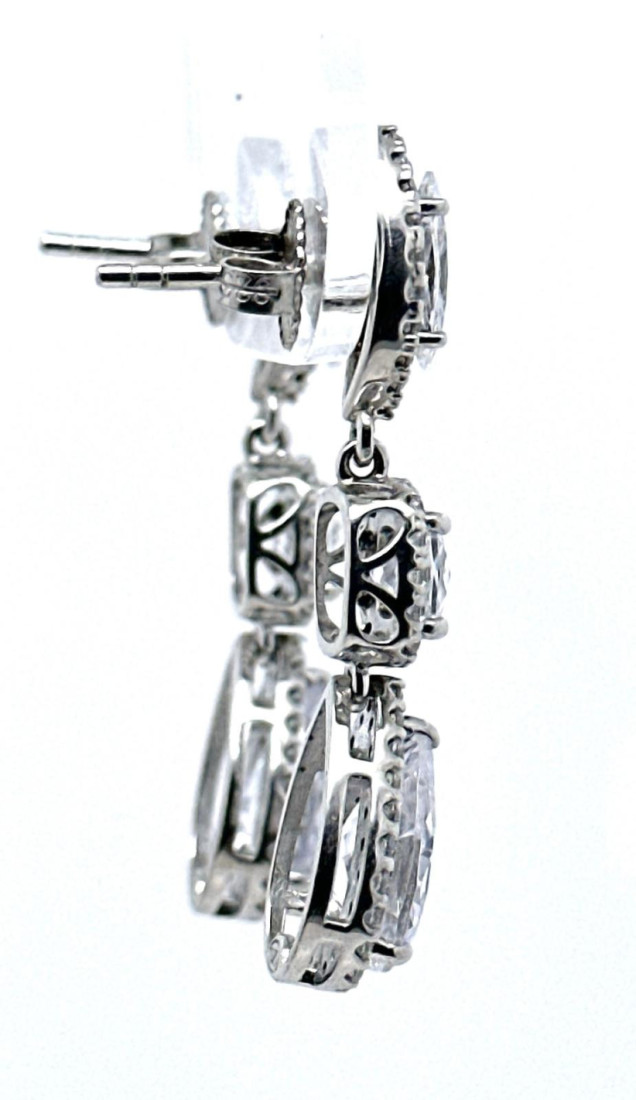 Pendiente cristal plata