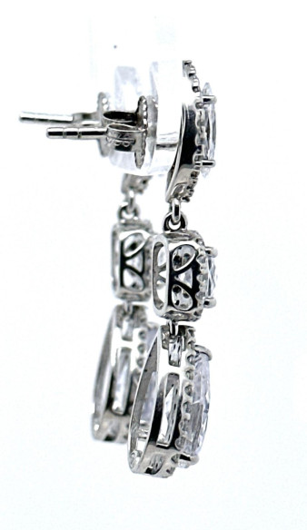 Pendiente cristal plata