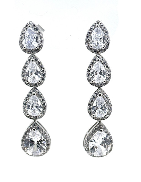 Pendiente cristal plata