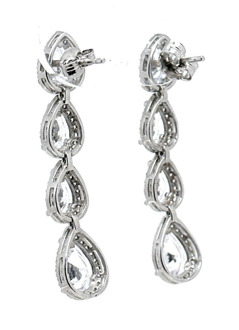 Pendiente cristal plata