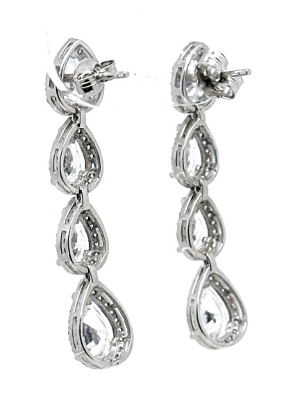 Pendiente cristal plata
