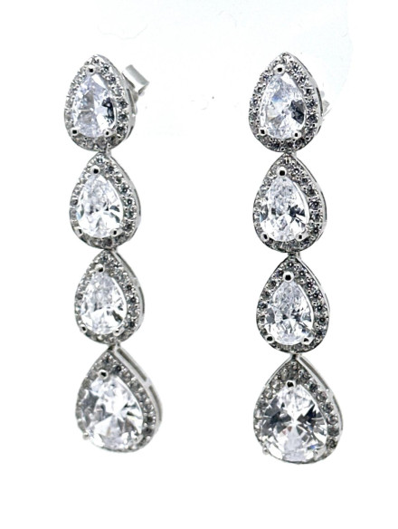 Pendiente cristal plata