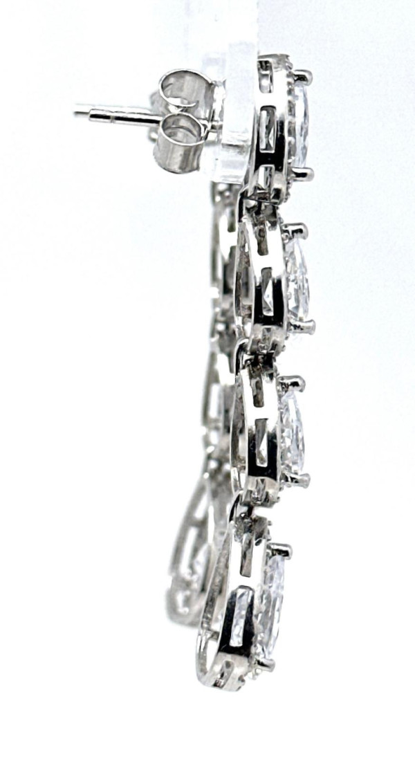 Pendiente cristal plata