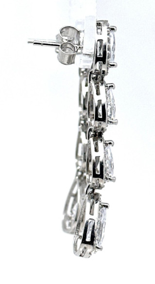 Pendiente cristal plata